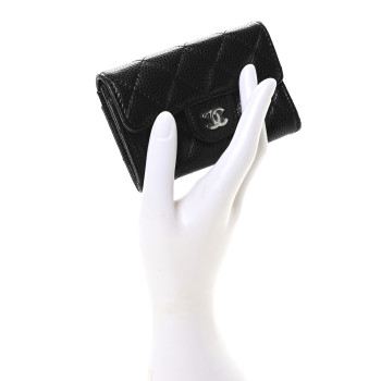 CHANEL Caviar Quilted Flap Card Holder Wallet Black CHANEL Caviar Quilted Flap Card Holder Wallet Black
