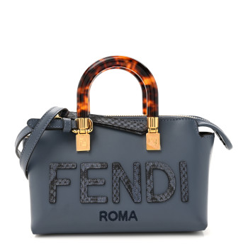 FENDI Vitello King Plexiglass Elaphe Python Print Logo Mini By The Way Mirto