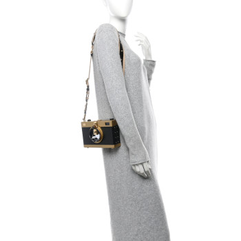 DOLCE & GABBANA Lizard Camera Shoulder Bag Black Gold DOLCE & GABBANA Lizard Camera Shoulder Bag Black Gold