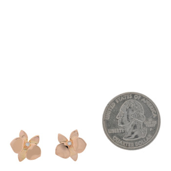 CARTIER 18K Pink Gold Diamond Caresse D'Orchidees Par Cartier Earrings