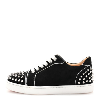 CHRISTIAN LOUBOUTIN Suede Womens Louis Junior Spikes Flat Sneakers 35 Black CHRISTIAN LOUBOUTIN Suede Womens Louis Junior Spikes Flat Sneakers 35 Black