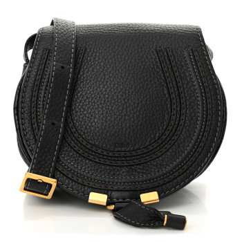 CHLOE Calfskin Small Marcie Saddle Bag Black CHLOE Calfskin Small Marcie Saddle Bag Black