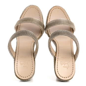 CHRISTIAN LOUBOUTIN Rope Chain Cadena 140 Platform Wedge Sandals 38 Silver Grezzo CHRISTIAN LOUBOUTIN Rope Chain Cadena 140 Platform Wedge Sandals 38 Silver Grezzo