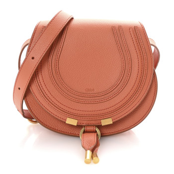 CHLOE Grained Calfskin Small Marcie Saddle Bag Orange CHLOE Grained Calfskin Small Marcie Saddle Bag Orange