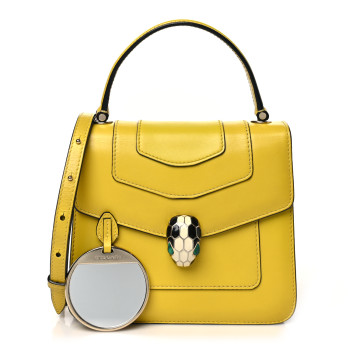 BULGARI Calfskin Serpenti Forever Top Handle Yellow BULGARI Calfskin Serpenti Forever Top Handle Yellow
