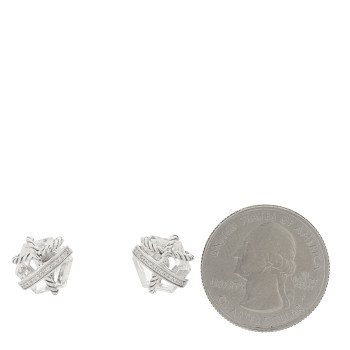 DAVID YURMAN Sterling Silver Diamond Crystal 10mm Cable Wrap Earrings DAVID YURMAN Sterling Silver Diamond Crystal 10mm Cable Wrap Earrings