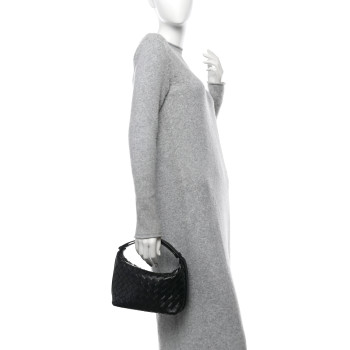 BOTTEGA VENETA Calfskin Nappa Intrecciato Mini Wallace Black BOTTEGA VENETA Calfskin Nappa Intrecciato Mini Wallace Black