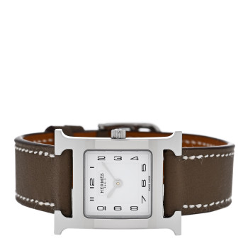HERMES Stainless Steel Swift 21mm Heure H Hour Quartz Watch Etoupe HERMES Stainless Steel Swift 21mm Heure H Hour Quartz Watch Etoupe
