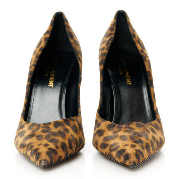 SAINT LAURENT Suede Leopard Printed Anja Pumps 36.5 Natural Coffee SAINT LAURENT Suede Leopard Printed Anja Pumps 36.5 Natural Coffee