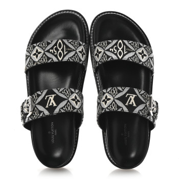 LOUIS VUITTON Jacquard Since 1854 Paseo Flat Comfort Mule 37.5 Grey LOUIS VUITTON Jacquard Since 1854 Paseo Flat Comfort Mule 37.5 Grey