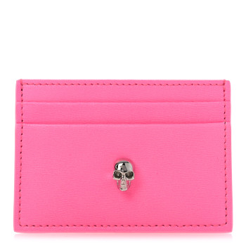 ALEXANDER MCQUEEN Calfskin Skull Card Holder Pink ALEXANDER MCQUEEN Calfskin Skull Card Holder Pink