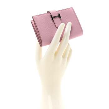 HERMES Epsom Mini Bearn Wallet Mauve Sylvester HERMES Epsom Mini Bearn Wallet Mauve Sylvester