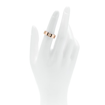 CARTIER 18K Pink Gold 3 Diamond 5.5mm LOVE Ring 51 5.75