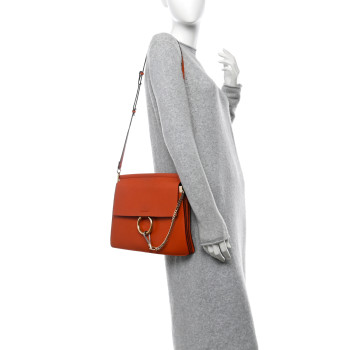 CHLOE Goatskin Medium Faye Shoulder Bag Coral CHLOE Goatskin Medium Faye Shoulder Bag Coral