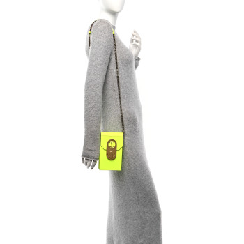 CHRISTIAN LOUBOUTIN Calfskin Elisa Phone Crossbody Neon Green CHRISTIAN LOUBOUTIN Calfskin Elisa Phone Crossbody Neon Green