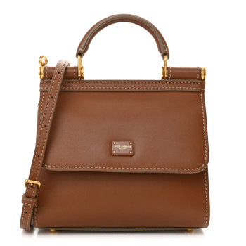 DOLCE & GABBANA Vitello Morbido Mini Sicily 58 Bag Tan DOLCE & GABBANA Vitello Morbido Mini Sicily 58 Bag Tan
