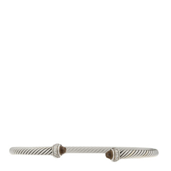 DAVID YURMAN Sterling Silver Morganite Diamond 4mm Cable Classics Bracelet DAVID YURMAN Sterling Silver Morganite Diamond 4mm Cable Classics Bracelet