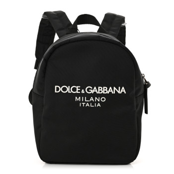 DOLCE & GABBANA Nylon Logo Childrens Backpack Black DOLCE & GABBANA Nylon Logo Childrens Backpack Black