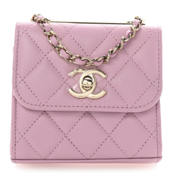 CHANEL Lambskin Quilted Mini Trendy CC Clutch With Chain Pink CHANEL Lambskin Quilted Mini Trendy CC Clutch With Chain Pink