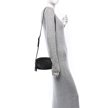 GUCCI Pebbled Calfskin Small Soho Disco Bag Black