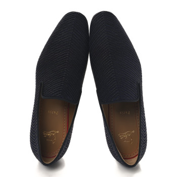 CHRISTIAN LOUBOUTIN Tresse Cruising Mens Dandelion Flat Loafers 43 Black Navy CHRISTIAN LOUBOUTIN Tresse Cruising Mens Dandelion Flat Loafers 43 Black Navy