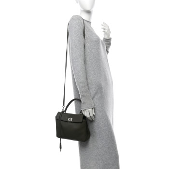 BALENCIAGA Natural Smooth Calfskin Mini Rodeo Top Handle Handbag Grey