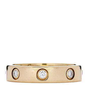 CARTIER 18K Yellow Gold 8 Diamond 4mm LOVE Wedding Band Ring 51 5.75
