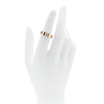 CARTIER 18K Pink Gold 6 Pink Sapphire 5.5mm LOVE Ring 51 5.75