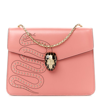 BULGARI Nappa Embellished Serpenti Forever Crossbody Pink BULGARI Nappa Embellished Serpenti Forever Crossbody Pink