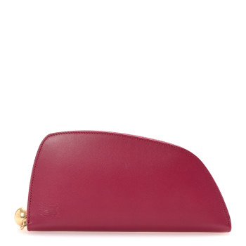 BURBERRY Calfskin Shield Zip Pouch Wallet Ripple