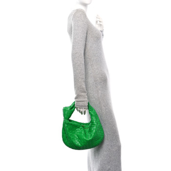 BOTTEGA VENETA Nappa Intrecciato Teen Jodie Hobo Parakeet BOTTEGA VENETA Nappa Intrecciato Teen Jodie Hobo Parakeet