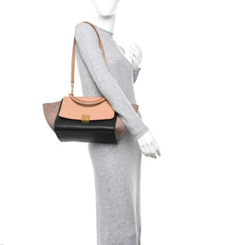 CELINE Smooth Calfskin Nubuck Small Tri-Color Trapeze Nude CELINE Smooth Calfskin Nubuck Small Tri-Color Trapeze Nude