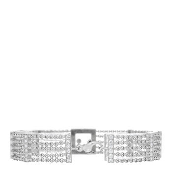 CHOPARD 18K White Gold Diamond Ruby Happy Diamonds Curve Bracelet CHOPARD 18K White Gold Diamond Ruby Happy Diamonds Curve Bracelet