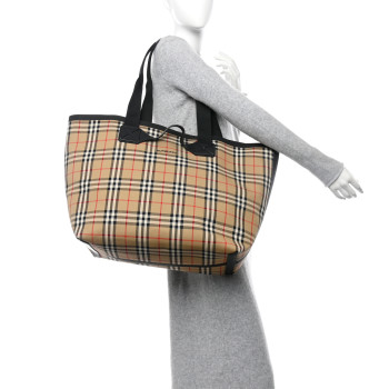 BURBERRY Vintage Check Large Austen Tote Archive Beige