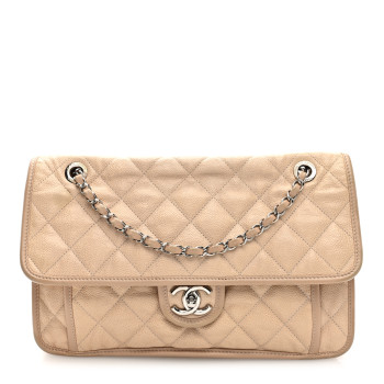 CHANEL Caviar Quilted Large French Riviera Flap Beige CHANEL Caviar Quilted Large French Riviera Flap Beige
