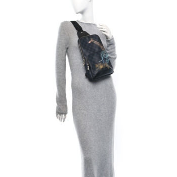 LOUIS VUITTON Damier Graphite Wild Animals Avenue Sling Backpack LOUIS VUITTON Damier Graphite Wild Animals Avenue Sling Backpack