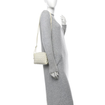 BOTTEGA VENETA Patent Nappa Intrecciato Mini Loop Camera Bag White BOTTEGA VENETA Patent Nappa Intrecciato Mini Loop Camera Bag White