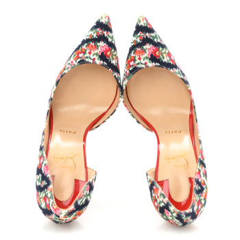 CHRISTIAN LOUBOUTIN Denim Floral Iriza 100 Pumps 39.5 Multi Bisou CHRISTIAN LOUBOUTIN Denim Floral Iriza 100 Pumps 39.5 Multi Bisou
