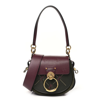 CHLOE Calfskin Little Horses Embroidered Baroque Small Tess Bag Deep Forest CHLOE Calfskin Little Horses Embroidered Baroque Small Tess Bag Deep Forest