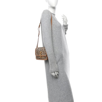 SAINT LAURENT Calfskin Hair Leopard Print Small Solferino Satchel Dust White SAINT LAURENT Calfskin Hair Leopard Print Small Solferino Satchel Dust White