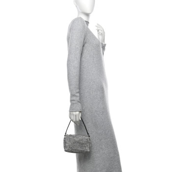 ALEXANDER WANG Mesh Crystal Rhinestone Mini Heiress Pouch Black Silver ALEXANDER WANG Mesh Crystal Rhinestone Mini Heiress Pouch Black Silver