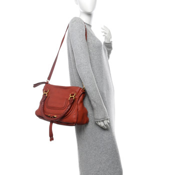 CHLOE Calfskin Medium Marcie Satchel Maple Leaf CHLOE Calfskin Medium Marcie Satchel Maple Leaf