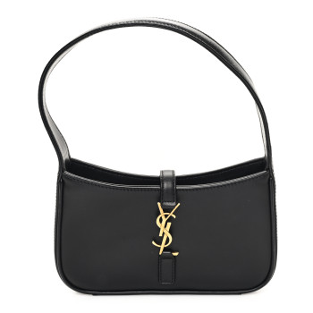 SAINT LAURENT Smooth Calfskin Le 5 A 7 Mini Hobo Black SAINT LAURENT Smooth Calfskin Le 5 A 7 Mini Hobo Black