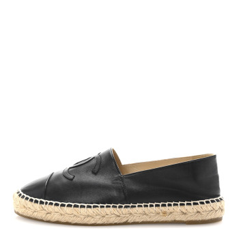 CHANEL Lambskin CC Espadrilles 39 Black CHANEL Lambskin CC Espadrilles 39 Black