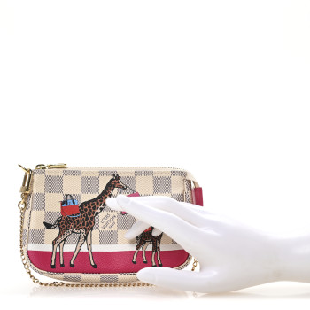 LOUIS VUITTON Damier Azur 2017 Christmas Animation Mini Pochette Accessories LOUIS VUITTON Damier Azur 2017 Christmas Animation Mini Pochette Accessories