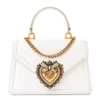 DOLCE & GABBANA Smooth Calfskin Small Devotion Envelope Top Handle Bag White DOLCE & GABBANA Smooth Calfskin Small Devotion Envelope Top Handle Bag White