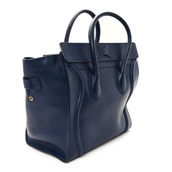 CELINE Drummed Calfskin Mini Luggage Ink CELINE Drummed Calfskin Mini Luggage Ink