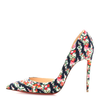 CHRISTIAN LOUBOUTIN Denim Floral Iriza 100 Pumps 39.5 Multi Bisou CHRISTIAN LOUBOUTIN Denim Floral Iriza 100 Pumps 39.5 Multi Bisou