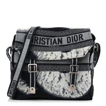 CHRISTIAN DIOR Canvas Embroidered Tie Dye Diorcamp Messenger Blue Multicolor