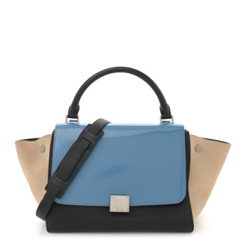 CELINE Smooth Calfskin Medium Tri-Color Trapeze Blue CELINE Smooth Calfskin Medium Tri-Color Trapeze Blue